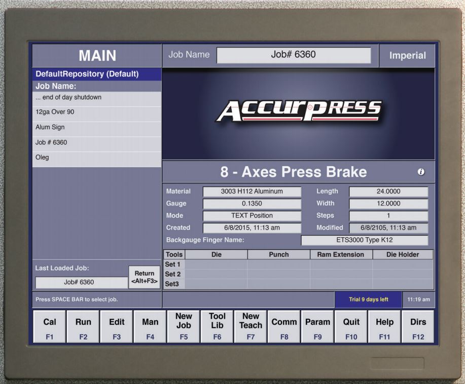Accurpress ETS3000 Control